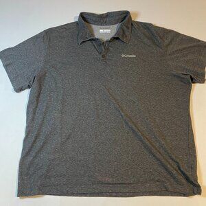 Columbia Polo Shirt Mens 2XL Gray Omni-Wick Advanced Evaporation Short Sleeves